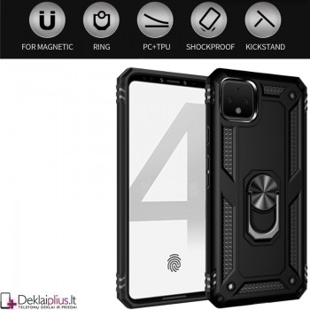 Sustiprintas dėklas 4in1 - juodas  (Google Pixel 4)